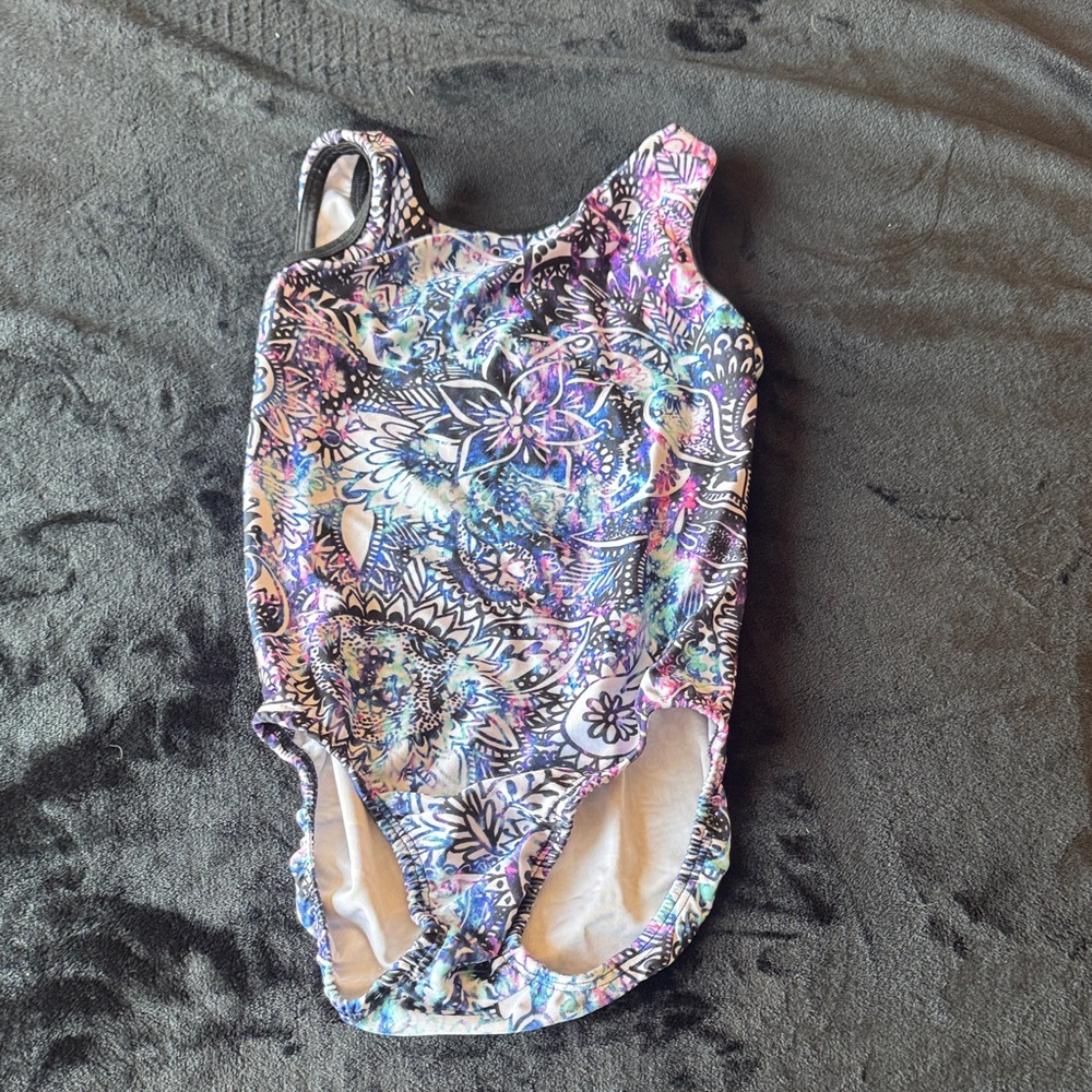 Girls Multicolor Floral Paisley gymnastics, or dance leotard